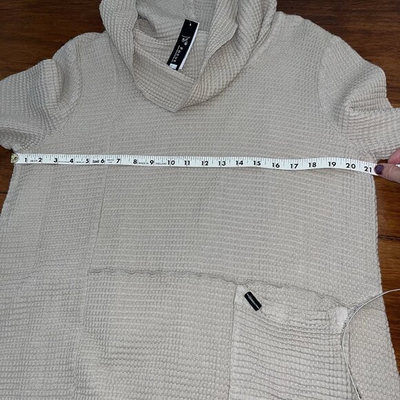 NWT Focus Casual Life Medium Top Cowl Neck Waffle Knit Tunic Lagenlook Boho - Picture 10 of 10